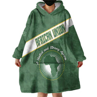 Personalized African Union Day Wearable Blanket Hoodie Emblem With Kente Pattern - Wonder Print Shop