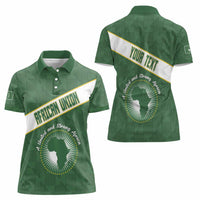 Personalized African Union Day Women Polo Shirt Emblem With Kente Pattern - Wonder Print Shop