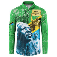 Happy Tanzania Nyerere Day Button Sweatshirt One Nation - One People - Wonder Print Shop