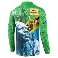 Happy Tanzania Nyerere Day Button Sweatshirt One Nation - One People - Wonder Print Shop