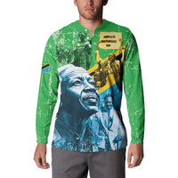 Happy Tanzania Nyerere Day Button Sweatshirt One Nation - One People - Wonder Print Shop