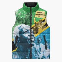 Happy Tanzania Nyerere Day Sleeveless Puffer Jacket One Nation - One People - Wonder Print Shop
