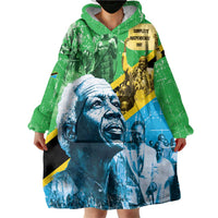 Happy Tanzania Nyerere Day Wearable Blanket Hoodie One Nation - One People - Wonder Print Shop