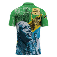 Happy Tanzania Nyerere Day Zipper Polo Shirt One Nation - One People - Wonder Print Shop