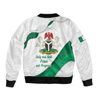 Personalized Nigeria Independence Day Bomber Jacket Unity and Faith Peace and Progress - Wonder Print Shop