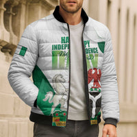 Personalized Nigeria Independence Day Bomber Puffer Jacket Unity and Faith Peace and Progress - Wonder Print Shop