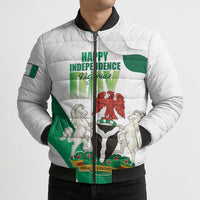 Personalized Nigeria Independence Day Bomber Puffer Jacket Unity and Faith Peace and Progress - Wonder Print Shop