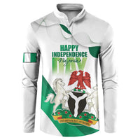 Personalized Nigeria Independence Day Button Sweatshirt Unity and Faith Peace and Progress - Wonder Print Shop
