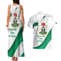 Personalized Nigeria Independence Day Couples Matching Tank Maxi Dress and Hawaiian Shirt Unity and Faith Peace and Progress - Wonder Print Shop