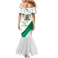 Personalized Nigeria Independence Day Family Matching Mermaid Dress and Hawaiian Shirt Unity and Faith Peace and Progress - Wonder Print Shop