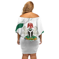 Personalized Nigeria Independence Day Family Matching Off Shoulder Short Dress and Hawaiian Shirt Unity and Faith Peace and Progress - Wonder Print Shop