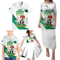 Personalized Nigeria Independence Day Family Matching Puletasi and Hawaiian Shirt Unity and Faith Peace and Progress - Wonder Print Shop
