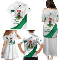 Personalized Nigeria Independence Day Family Matching Puletasi and Hawaiian Shirt Unity and Faith Peace and Progress - Wonder Print Shop