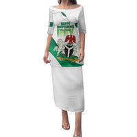 Personalized Nigeria Independence Day Family Matching Puletasi and Hawaiian Shirt Unity and Faith Peace and Progress - Wonder Print Shop