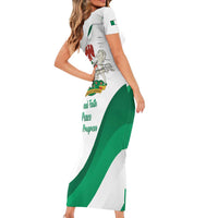 Personalized Nigeria Independence Day Family Matching Short Sleeve Bodycon Dress and Hawaiian Shirt Unity and Faith Peace and Progress - Wonder Print Shop