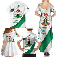 Personalized Nigeria Independence Day Family Matching Summer Maxi Dress and Hawaiian Shirt Unity and Faith Peace and Progress - Wonder Print Shop