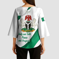 Personalized Nigeria Independence Day Kimono Sleeve Blouse Unity and Faith Peace and Progress - Wonder Print Shop