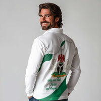 Personalized Nigeria Independence Day Long Sleeve Polo Shirt Unity and Faith Peace and Progress - Wonder Print Shop