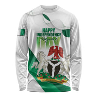 Personalized Nigeria Independence Day Long Sleeve Shirt Unity and Faith Peace and Progress - Wonder Print Shop