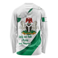 Personalized Nigeria Independence Day Long Sleeve Shirt Unity and Faith Peace and Progress - Wonder Print Shop