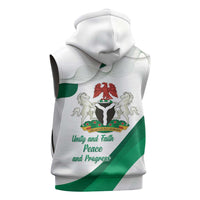 Personalized Nigeria Independence Day Sleeveless Hoodie Unity and Faith Peace and Progress - Wonder Print Shop
