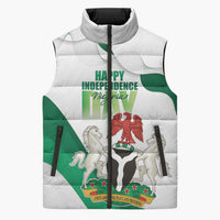 Personalized Nigeria Independence Day Sleeveless Puffer Jacket Unity and Faith Peace and Progress - Wonder Print Shop