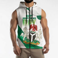 Personalized Nigeria Independence Day Sleeveless Zip Hoodie Unity and Faith Peace and Progress - Wonder Print Shop