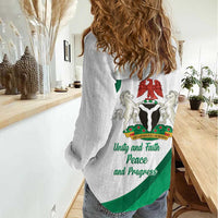Personalized Nigeria Independence Day Women Casual Shirt Unity and Faith Peace and Progress - Wonder Print Shop