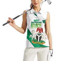 Personalized Nigeria Independence Day Women Sleeveless Polo Shirt Unity and Faith Peace and Progress - Wonder Print Shop