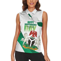 Personalized Nigeria Independence Day Women Sleeveless Polo Shirt Unity and Faith Peace and Progress - Wonder Print Shop