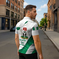 Personalized Nigeria Independence Day Zipper Polo Shirt Unity and Faith Peace and Progress - Wonder Print Shop