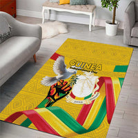 Guinea Independence Day Area Rug Coat Of Arms With African Pattern - Wonder Print Shop