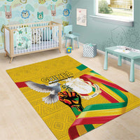 Guinea Independence Day Area Rug Coat Of Arms With African Pattern - Wonder Print Shop