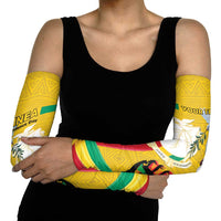 Guinea Independence Day Arm Sleeves Coat Of Arms With African Pattern - Wonder Print Shop