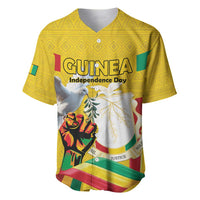 Personalized Guinea Independence Day Baseball Jersey Coat Of Arms With African Pattern - Wonder Print Shop