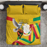 Guinea Independence Day Bedding Set Coat Of Arms With African Pattern - Wonder Print Shop