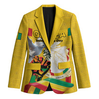 Personalized Guinea Independence Day Blazer Coat Of Arms With African Pattern - Wonder Print Shop