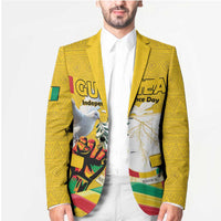 Personalized Guinea Independence Day Blazer Coat Of Arms With African Pattern - Wonder Print Shop