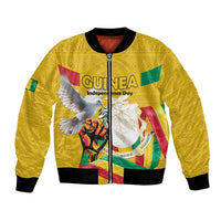 Personalized Guinea Independence Day Bomber Jacket Coat Of Arms With African Pattern - Wonder Print Shop