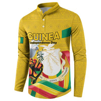 Personalized Guinea Independence Day Button Sweatshirt Coat Of Arms With African Pattern - Wonder Print Shop