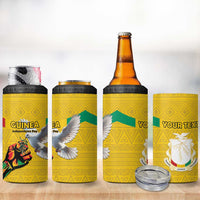 Personalized Guinea Independence Day 4 in 1 Can Cooler Tumbler Coat Of Arms With African Pattern - Wonder Print Shop