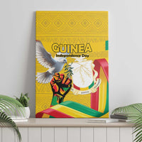 Guinea Independence Day Canvas Wall Art Coat Of Arms With African Pattern - Wonder Print Shop