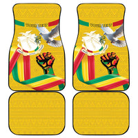 Guinea Independence Day Car Mats Coat Of Arms With African Pattern - Wonder Print Shop