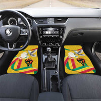 Guinea Independence Day Car Mats Coat Of Arms With African Pattern - Wonder Print Shop