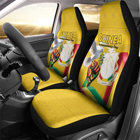 Guinea Independence Day Car Seat Cover Coat Of Arms With African Pattern - Wonder Print Shop