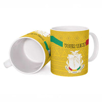 Personalized Guinea Independence Day Ceramic Mug Coat Of Arms With African Pattern - Wonder Print Shop