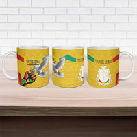 Personalized Guinea Independence Day Ceramic Mug Coat Of Arms With African Pattern - Wonder Print Shop