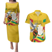 Personalized Guinea Independence Day Couples Matching Puletasi and Hawaiian Shirt Coat Of Arms With African Pattern - Wonder Print Shop