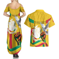 Personalized Guinea Independence Day Couples Matching Summer Maxi Dress and Hawaiian Shirt Coat Of Arms With African Pattern - Wonder Print Shop