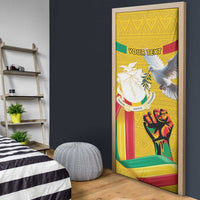 Guinea Independence Day Door Cover Coat Of Arms With African Pattern - Wonder Print Shop
